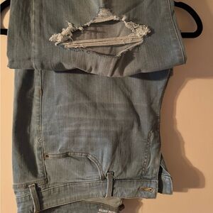 Torrid Wide-Leg Jeans, Destructed Medium Wash